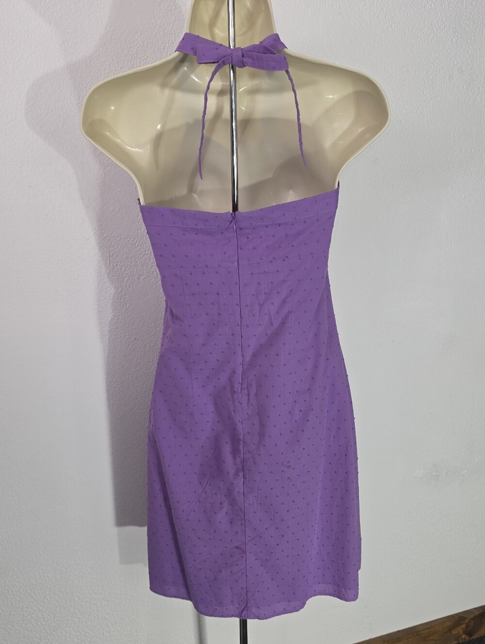 Route 66 Dress Cotton Y2K Slip Dot Pin-Up Summer Fit & Flare Lavender Size 6 - Picture 5 of 10